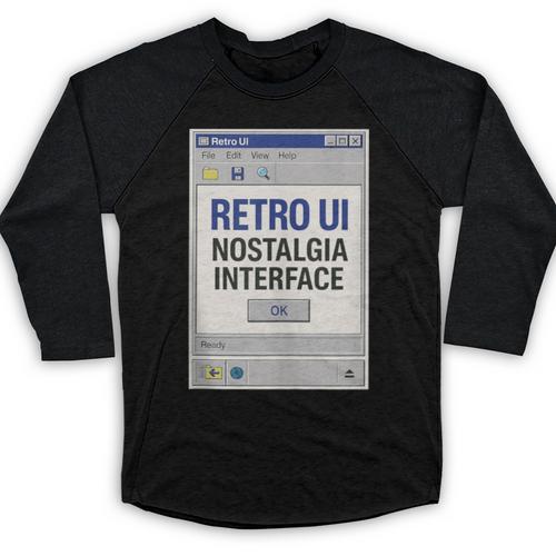 Retro Computer Dialog Box 90s Desktop Interface Nostalgia Baseball Raglan Shirt - Figerry