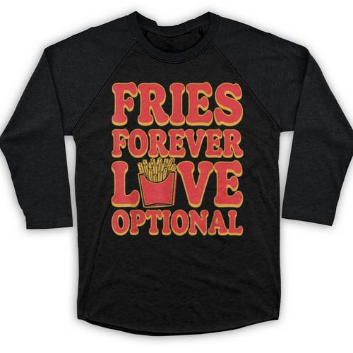 Retro Fast Food Nostalgia Vintage Diner Fries Shakes Burgers Baseball Raglan Shirt - Figerry