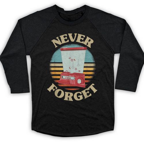 Retro Gaming Never Forget Nostalgia Vintage Baseball Raglan Shirt - Figerry