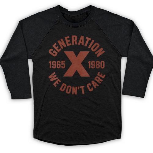 Retro Gen X 1965-1980 Sarcastic Nostalgia Graphic Baseball Raglan Shirt - Figerry