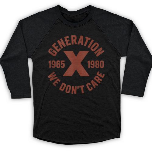 Retro Gen X 1965-1980 Sarcastic Nostalgia Graphic Baseball Raglan Shirt - Figerry