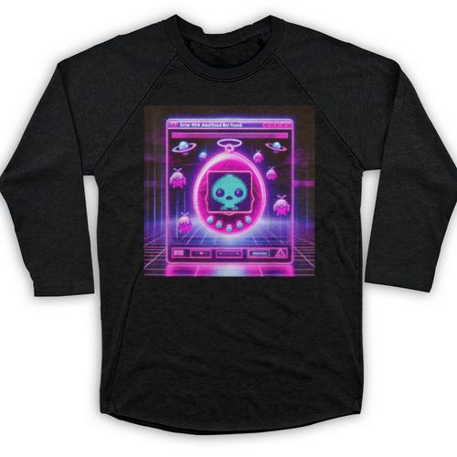 Retro Nostalgia Vaporwave- Error 404 Baseball Raglan Shirt - Figerry