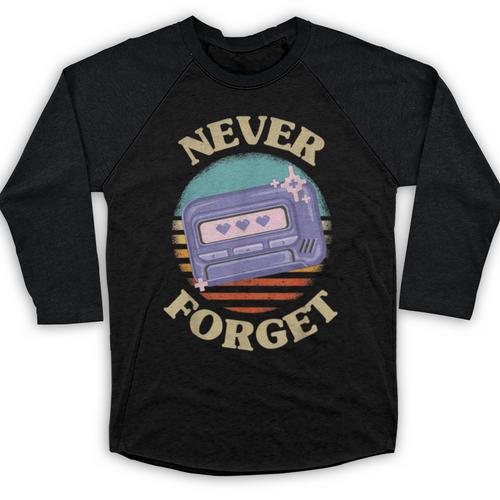 Retro Pager Never Forget Nostalgia Vintage Baseball Raglan Shirt - Figerry