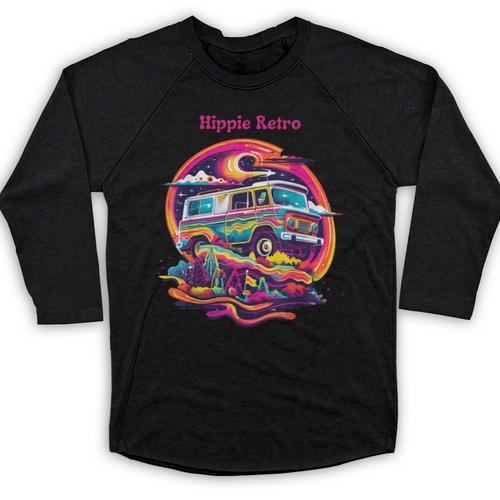 Retro Graphic Print With a Touch Of Nostalgia Baseball Raglan Shirt - Figerry