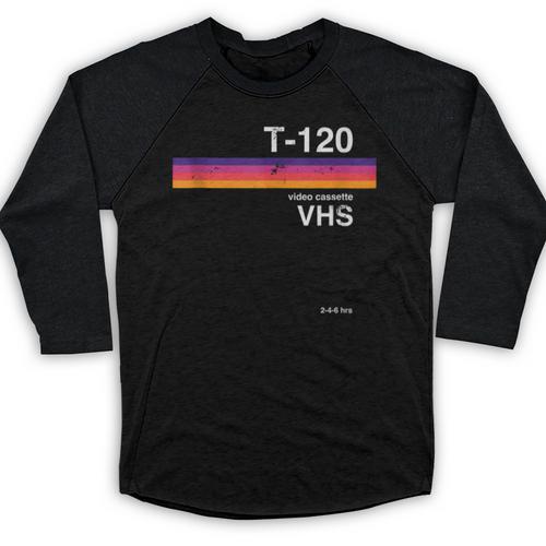 Retro VHS Tape 80s 90s Nostalgia For Movie Fans Baseball Raglan Shirt - Figerry
