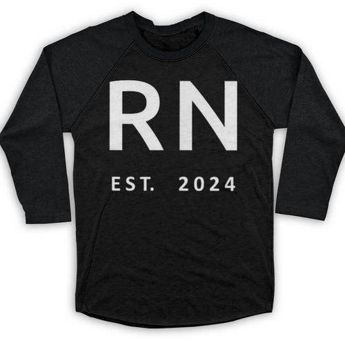 RN Est 2024 Registered Nurse Nursing School Graduation Baseball Raglan Shirt - Best Gift Smart