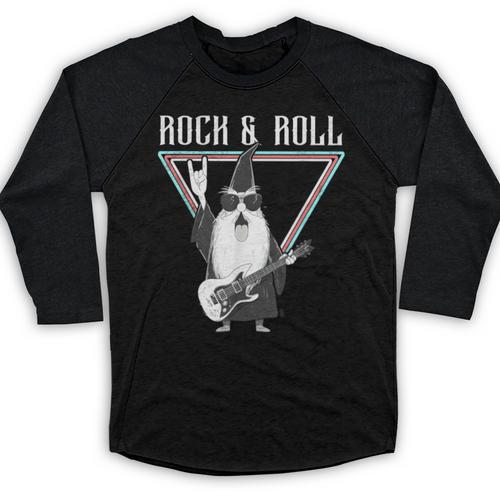 Rock & Roll Wizard Music Nostalgia Baseball Raglan Shirt - Figerry