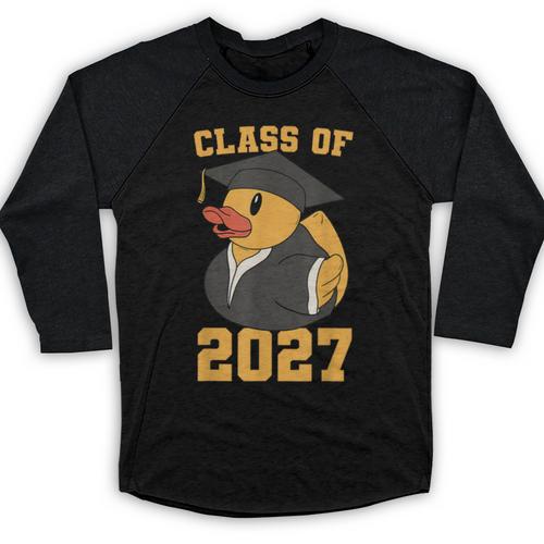 Rubber Duck Class Of 2027 Senior 2027 Graduation Year Senior Baseball Raglan Shirt - Best Gift Smart