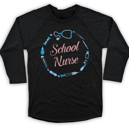 School Nurse Cute Adult Graduation Tshirt Nurses Fun Baseball Raglan Shirt - Best Gift Smart
