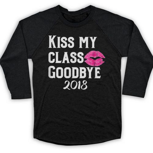 Sen18r Shirt Senior 2018 Graduation Kiss Lips Baseball Raglan Shirt - Best Gift Smart