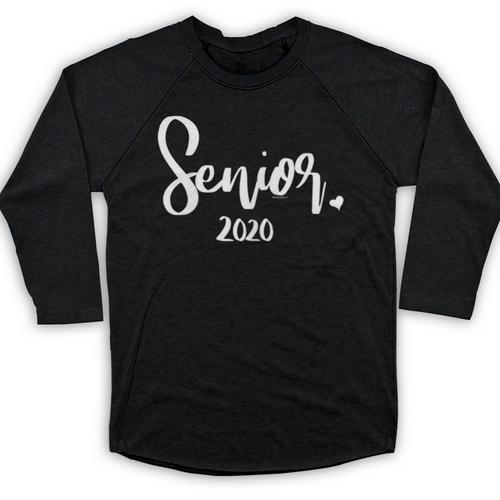 Senior 2020 Class Of 2020 Graduation Women Her Girl Baseball Raglan Shirt - Best Gift Smart