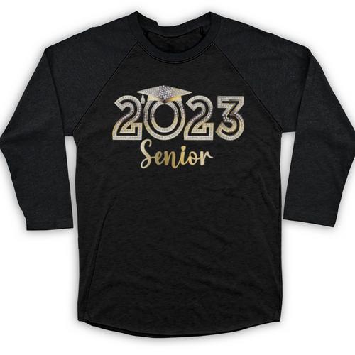 Senior 2023 Elegant Bling Graduation Senior 2023 Graduate Baseball Raglan Shirt - Best Gift Smart