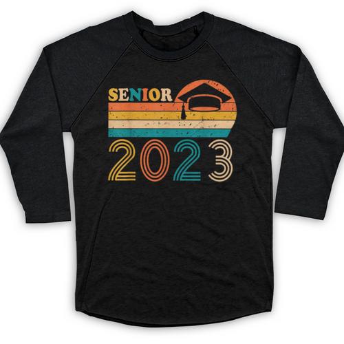 Senior 2023 Retro Class Of 2023 Seniors Graduation 23 Baseball Raglan Shirt - Best Gift Smart
