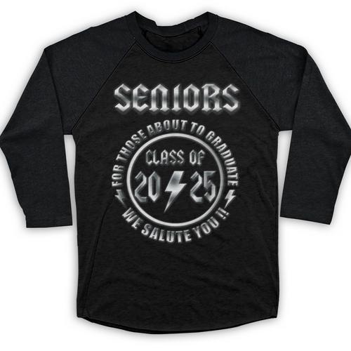 Senior 2025 Classic Rock Graduation We Salute You Baseball Raglan Shirt - Best Gift Smart