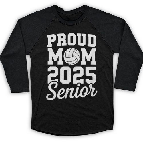 Senior 2025 Volleyball Mom High School Graduation Outfit Fun Baseball Raglan Shirt - Best Gift Smart