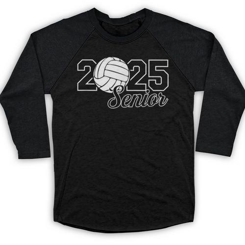 Senior 2025 Volleyball Mom High School Graduation Outfit Pro Baseball Raglan Shirt - Best Gift Smart