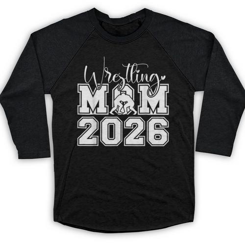 Senior 2026 Wrestling Mom Proud Senior 2026 Mom Graduation Baseball Raglan Shirt - Best Gift Smart