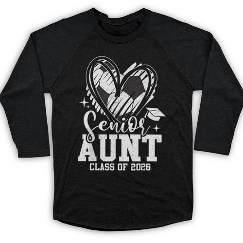 Senior Aunt Class Of 2026 Soccer Graduation Heart Baseball Raglan Shirt - Best Gift Smart