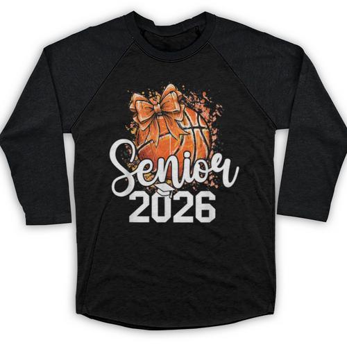 Senior Basketball Class Of 2026 Coquette Graduation Day Baseball Raglan Shirt - Best Gift Smart