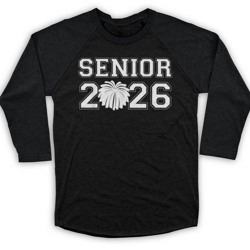 Senior Cheerleader Cheer Class Of 2026 Graduation Graduate Baseball Raglan Shirt - Best Gift Smart