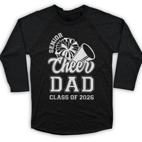 Senior Cheerleader Dad Cheer Class Of 2026 Graduation Men Baseball Raglan Shirt - Best Gift Smart
