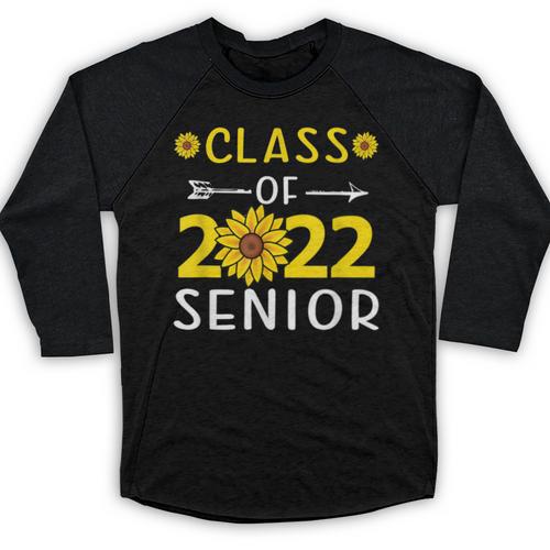 Senior Class Of 2022 Sunflower Graduation Seniors 22 Baseball Raglan Shirt - Best Gift Smart