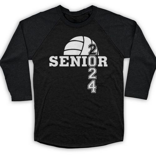 Senior Class Of 2024 Volleyball Seniors School Graduation Baseball Raglan Shirt - Best Gift Smart