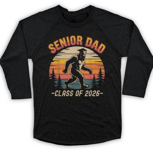 Senior Dad Class Of 2026 Bigfoot Vintage Graduation Baseball Raglan Shirt - Best Gift Smart