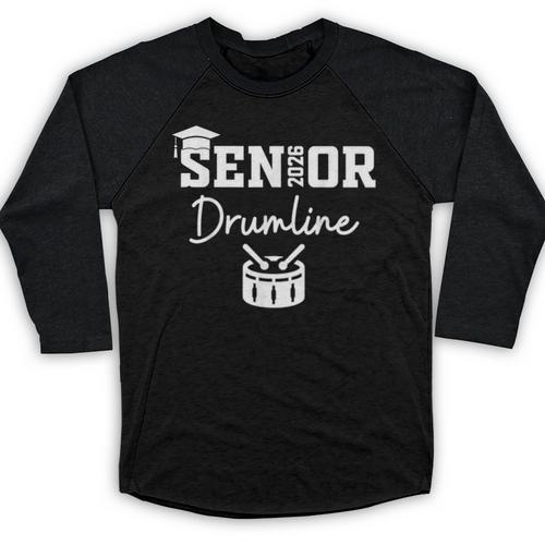 Senior Drumline Class Of 2026 Marching Band Graduation Baseball Raglan Shirt - Best Gift Smart