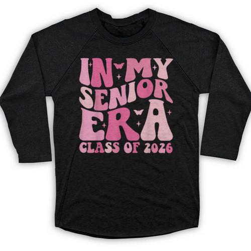 In My Senior Era Class Of 2026 Retro Senior 2026 Graduation Baseball Raglan Shirt - Best Gift Smart