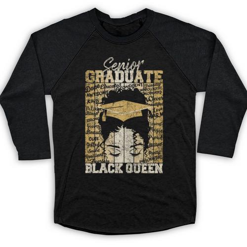 Senior Graduate 2024 Queen Graduation Educated Melanin Baseball Raglan Shirt - Best Gift Smart