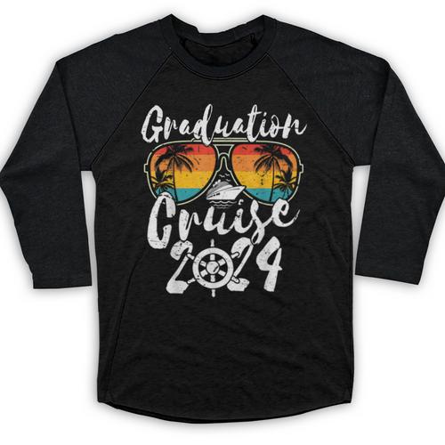 Senior Graduation Trip Cruise 2024 Retro Ship Party Cruise Baseball Raglan Shirt - Best Gift Smart
