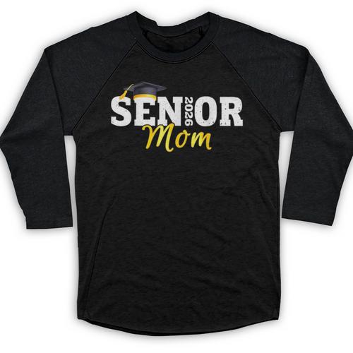 Senior Mom 2026 Class Of 2026 Graduation 26 Family Matching Baseball Raglan Shirt - Best Gift Smart