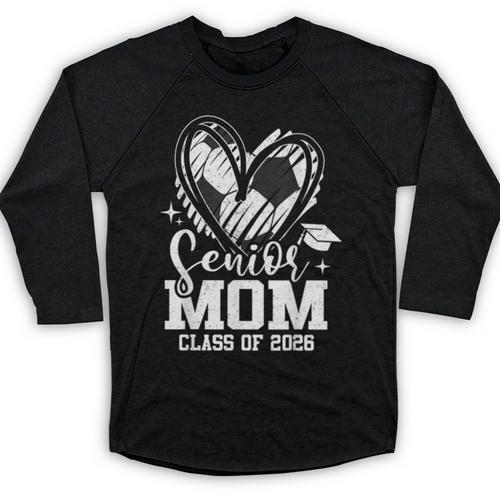 Senior Mom Class Of 2026 Soccer Graduation Heart Baseball Raglan Shirt - Best Gift Smart