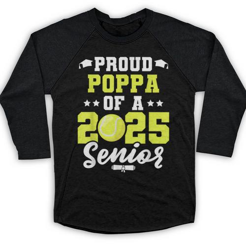 Senior Poppa 2025 Tennis Class Of 2025 Graduation Baseball Raglan Shirt - Best Gift Smart