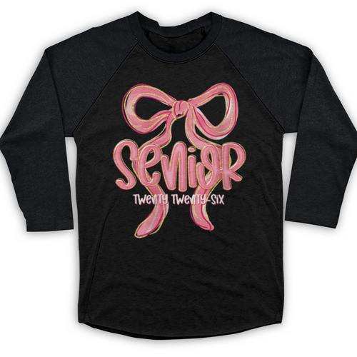 Senior Twenty Twenty-Six Coquette Graduation Class Of 2026 Baseball Raglan Shirt - Best Gift Smart