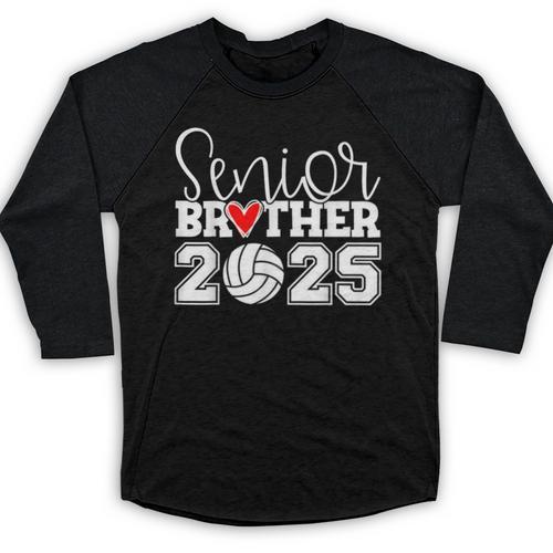 Senior Volleyball Brother 2025 Class Of 2025 Graduation Baseball Raglan Shirt - Best Gift Smart