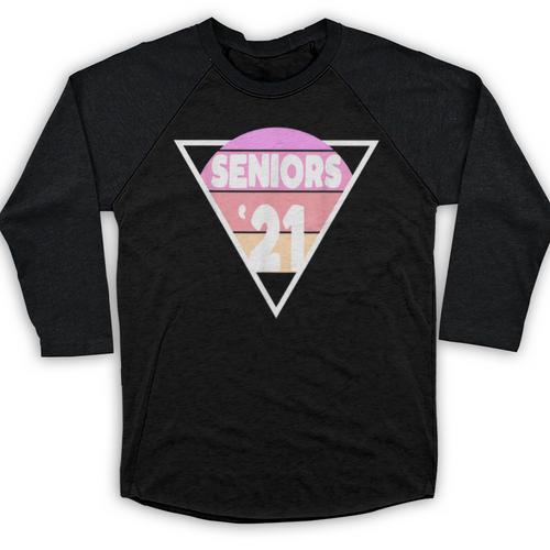 Seniors 2021 For Her Him Retro 21 Graduation Class Baseball Raglan Shirt - Best Gift Smart