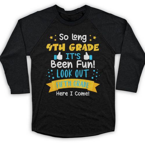 So Long 4th Grade Graduation 2025 School 5th Grade Here Come Baseball Raglan Shirt - Best Gift Smart