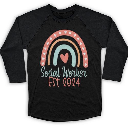 Social Worker Work MSW BSW Graduation 2024 Masters Degree Baseball Raglan Shirt - Best Gift Smart