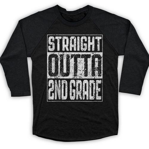 Straight Outta 2nd Grade Shirt Second Grade Graduation Baseball Raglan Shirt - Best Gift Smart