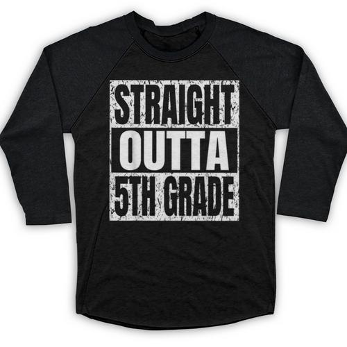 Straight Outta 5th Grade Graduation Motivational Baseball Raglan Shirt - Best Gift Smart