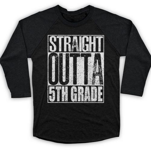 Straight Outta 5th Grade Shirt Graduation 2017 Baseball Raglan Shirt - Best Gift Smart