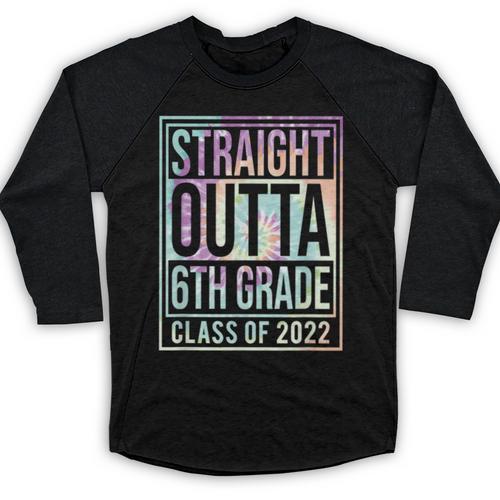 Straight Outta 6th Grade Class Of 2022 School Graduation Baseball Raglan Shirt - Best Gift Smart