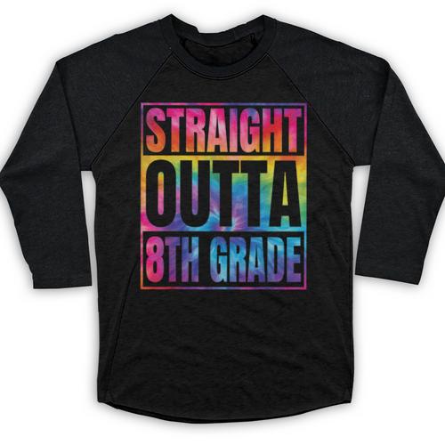 Straight Outta 8th Grade Great Graduation Eighth Grade Baseball Raglan Shirt - Best Gift Smart