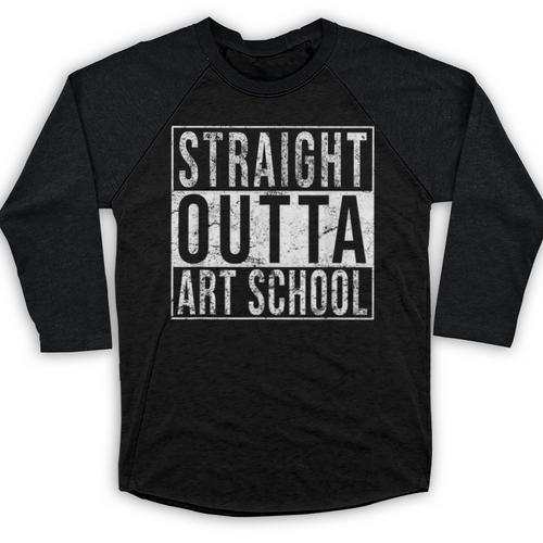 Straight Outta Art School Graduation Shirt Baseball Raglan Shirt - Best Gift Smart