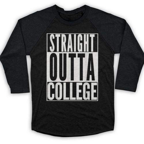 STRAIGHT OUTTA COLLEGE Graduation 2019 Her Him Women Baseball Raglan Shirt - Best Gift Smart