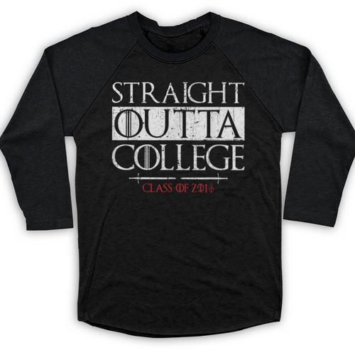 Straight Outta College Shirt Class Of 2018 Graduation Baseball Raglan Shirt - Best Gift Smart