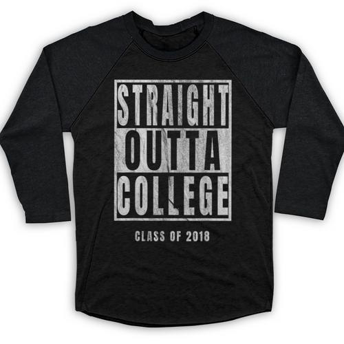 Straight Outta College s Graduation Baseball Raglan Shirt - Best Gift Smart
