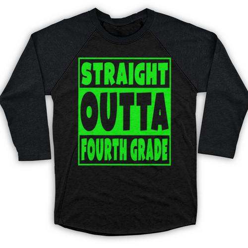 Straight Outta Fourth Grade Graduation Class Baseball Raglan Shirt - Best Gift Smart